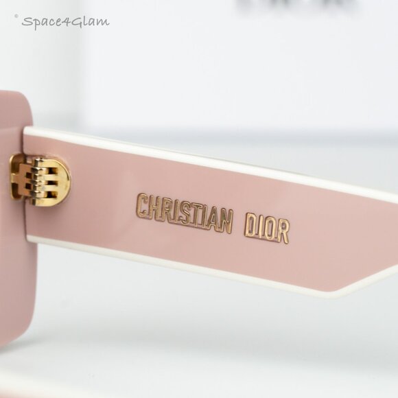 Dior Women Sunglasses Pink White Rectangle DIORPACIFIC S1U 40A0 NEW AUTHENTIC